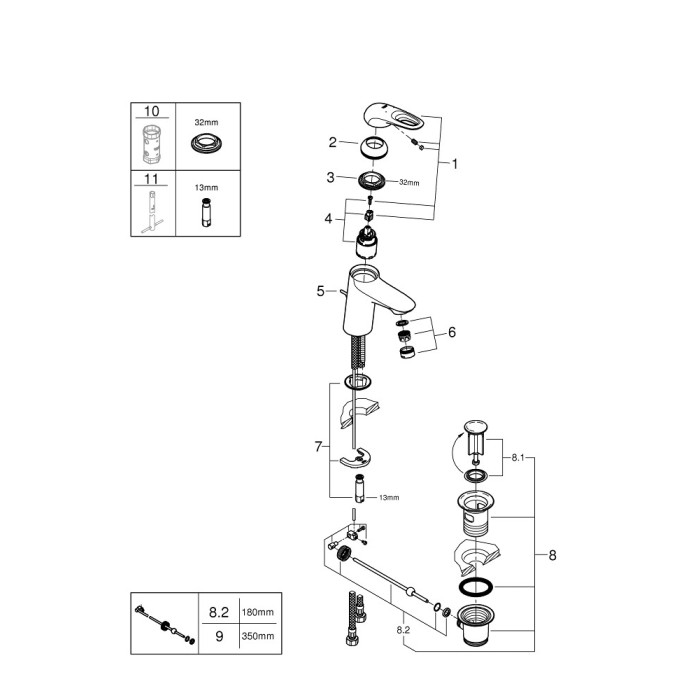 Grohe Eurostyle Однорычажный смеситель для раковины S-Size (23709003) Grohe Eurostyle Однорычажный смеситель для раковины S-Size (23709003)