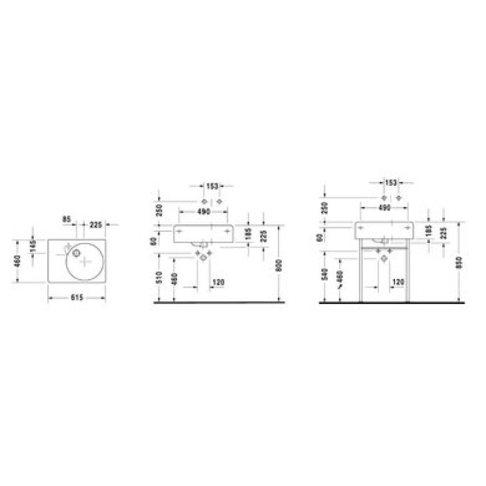 Плитка керамогранит Керамическая раковина 61,5 см Duravit Scola 0685600000 для пола
