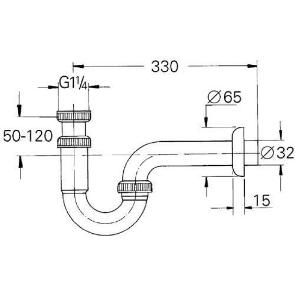 Grohe Сифон для раковини подключение 1 1/4 дюйма (28961000)