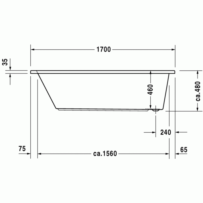 Daro ванна прямоугольная 170 см 700141000000000 в интернет-магазине «Estet Room»
