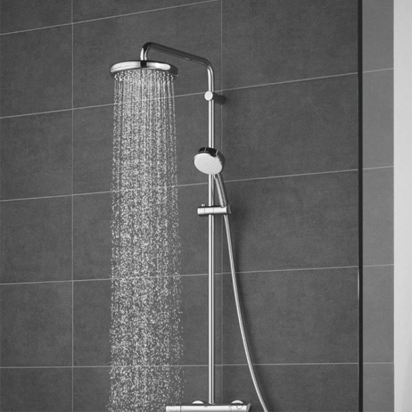 Плитка керамогранит Grohe Tempesta Cosmopolitan System 210 Душевая система с термостатом для ванны (26223001) для пола