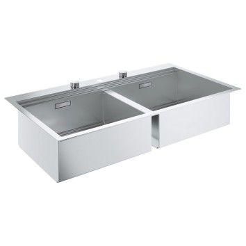 Мойдка для кухни Grohe 1024x560 мм, 2 чаши, матовая, в уровень со столешницей (31585SD0)