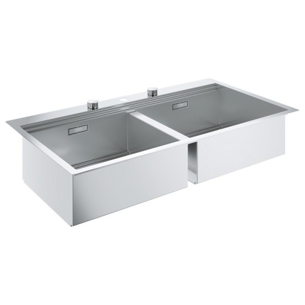 Мойдка для кухни Grohe 1024x560 мм, 2 чаши, матовая, в уровень со столешницей (31585SD0)