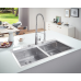 Мойдка для кухни Grohe 1024x560 мм, 2 чаши, матовая, в уровень со столешницей (31585SD0)