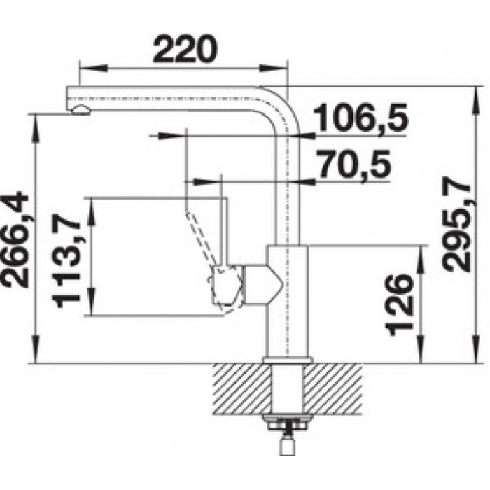 Смеситель кухонный Blanco LANORA нержавеющая сталь 523122 Смеситель кухонный Blanco LANORA нержавеющая сталь 523122