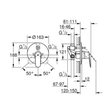Смеситель для ванны Grohe Eurosmart cosmopolitan 32879000
