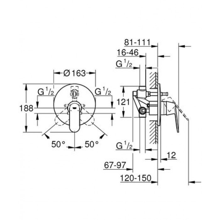 Смеситель для ванны Grohe Eurosmart cosmopolitan 32879000