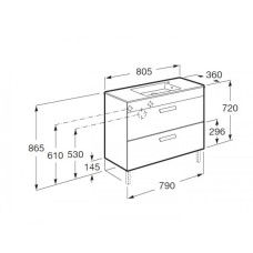 Тумба Roca Debba A855907806 с умывальником 80 см