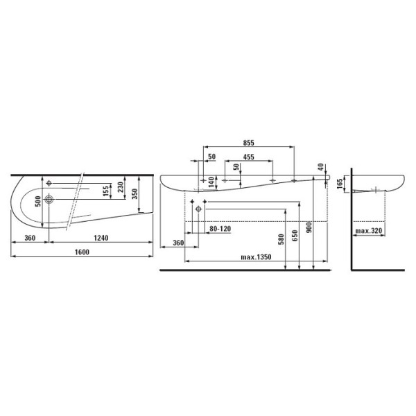 Раковина асимметричная Laufen ALESSI ONE H8149714001041 LCC