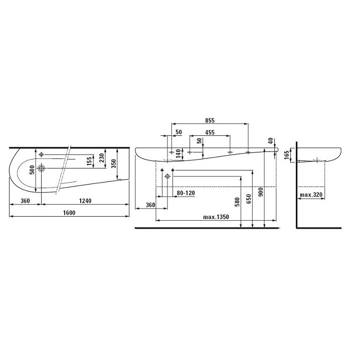Раковина асимметричная Laufen ALESSI ONE H8149714001041 LCC