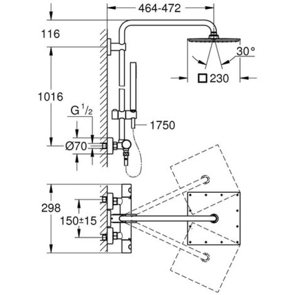 Душевая система Grohe Euphoria xxL 230 26187000