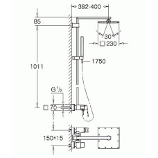Плитка керамогранит Душевая система Grohe Euphoria Cube xxL System 230 (23147001) для пола