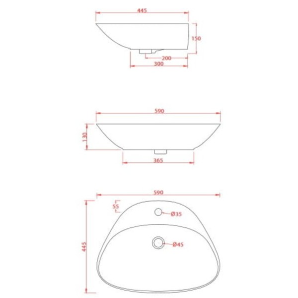 Керамическая раковина 59 см Artceram Plettro, white glossy (PTL002 01;00)