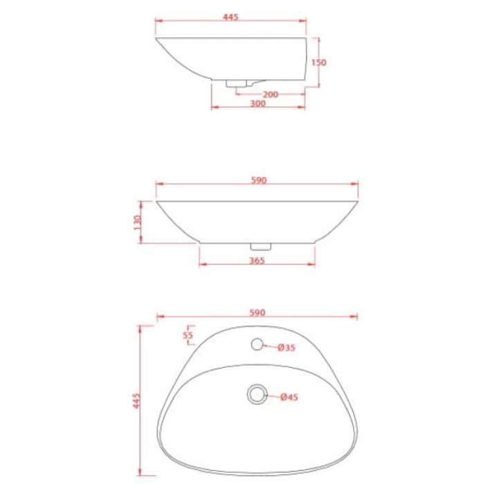 Керамическая раковина 59 см Artceram Plettro, white glossy (PTL002 01;00)