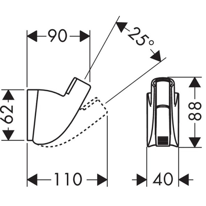 Держатель ручного душа Hansgrohe Porter’A (27520000)