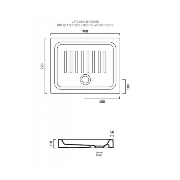 Душевой поддон 90х72 Catalano Base Душевой поддон 90х72 Catalano Base
