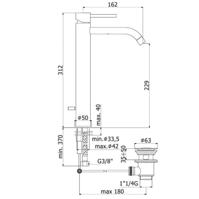 Смеситель для раковины Paffoni Light (LIG085NO)