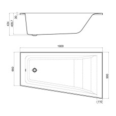 Ванна акриловая 160*90см ROCA EASY A248410000 с ножками