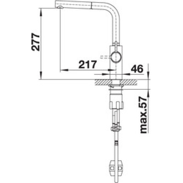 Смеситель кухонный Blanco EVOL-S Volume управления слева нерж сталь 525213