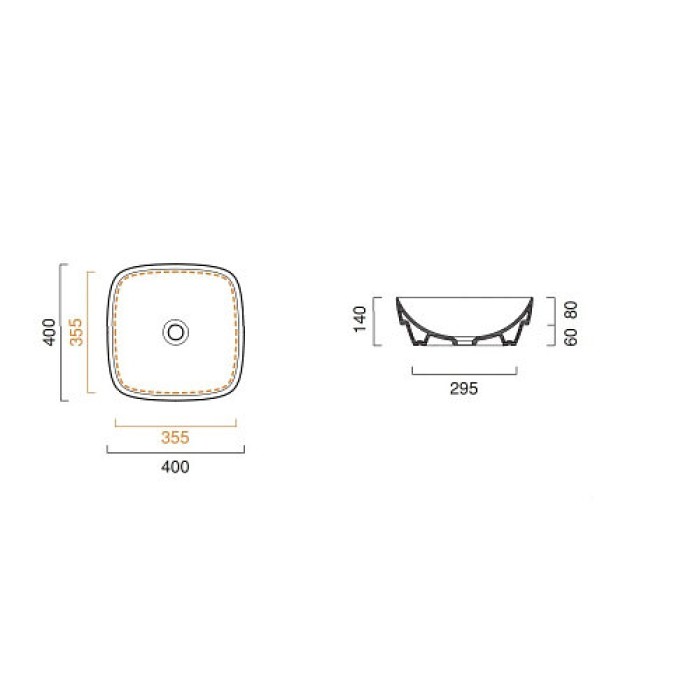 Керамическая раковина 40 см Catalano Green Lux