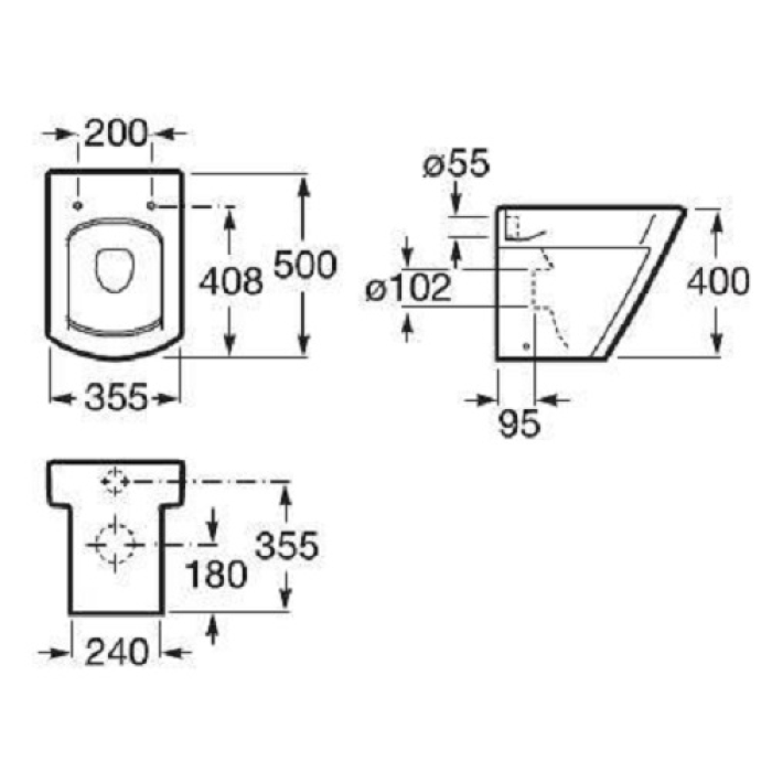 Унитаз пристенный Roca Hall (A347627000) без сиденья