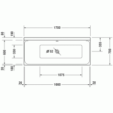 P3 Comforts ванна прямоугольная 170 см 700373000000000 в интернет-магазине «Estet Room»