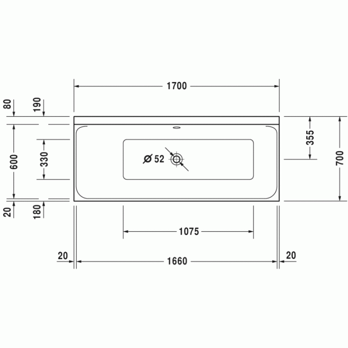 P3 Comforts ванна прямоугольная 170 см 700373000000000 в интернет-магазине «Estet Room»