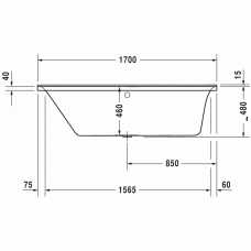 P3 Comforts ванна прямоугольная 170 см 700373000000000 в интернет-магазине «Estet Room»