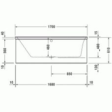 P3 Comforts ванна прямоугольная 170 см 700373000000000 в интернет-магазине «Estet Room»