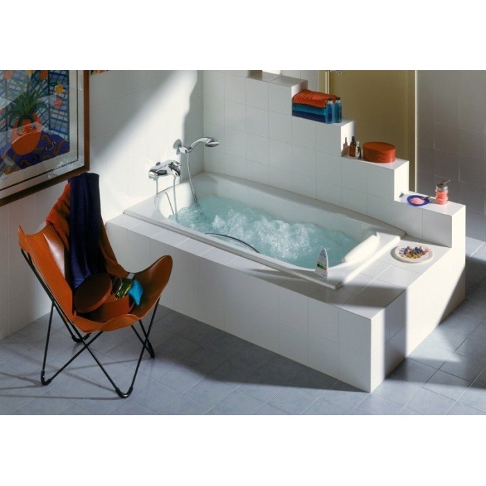 Ванна чугунная 170*85см ROCA AKIRA A23257000R с ручками, подголовником и покрытием против скольжения