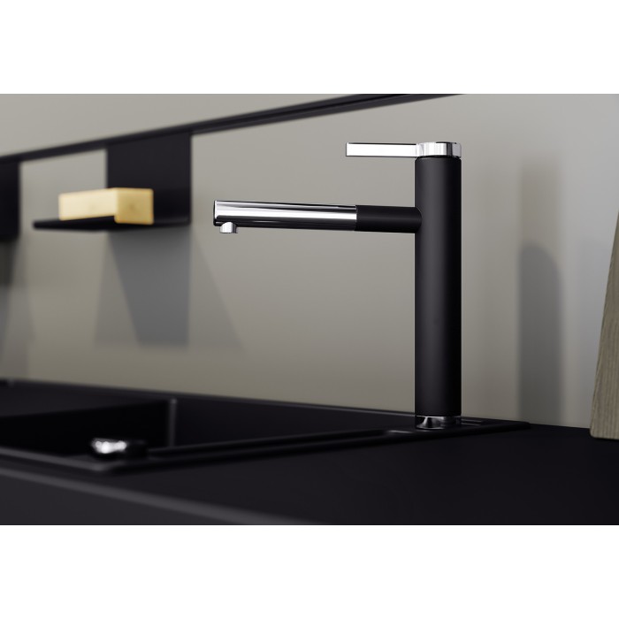 Смеситель кухонный Blanco LINEE - S хром / черный 526171