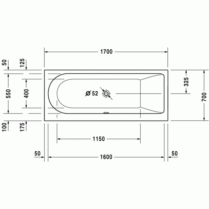 Darling New ванна прямоугольная 170 см 700241000000000 в интернет-магазине «Estet Room»