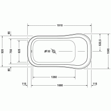 Esplanade ванна асимметричная 191 см 700284000000000 в интернет-магазине «Estet Room»