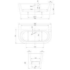 Ванна акриловая пристенная Knief Wall 180x80 см (0100-277)