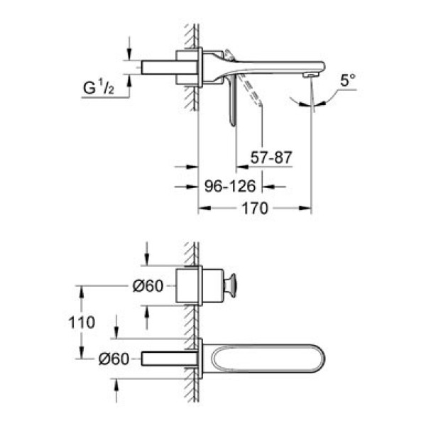 Grohe Veris Смеситель для раковины на два отверстия S-Size (19342000)