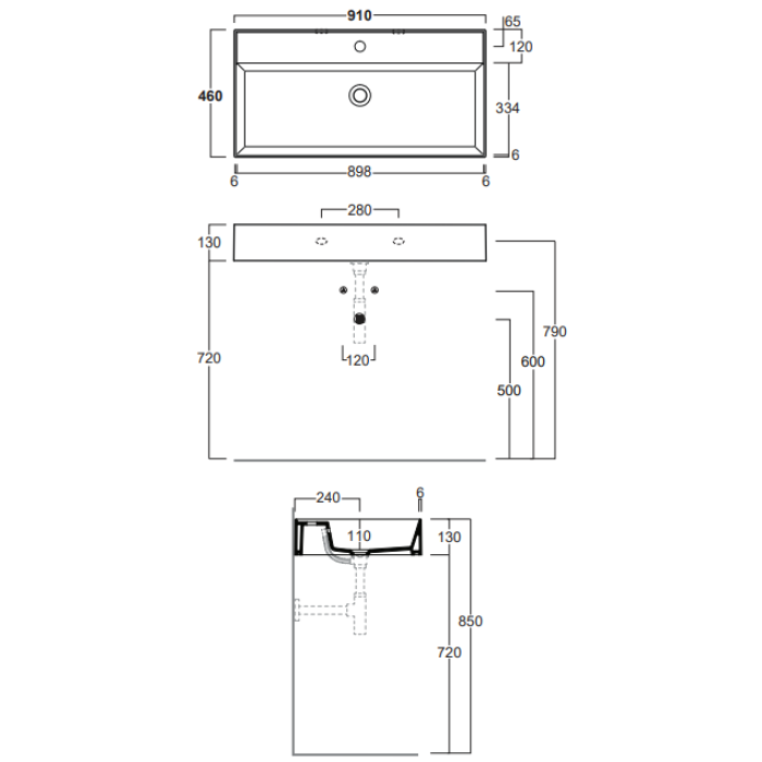 Раковина подвесная Simas Agile 91x46 см (AG91)