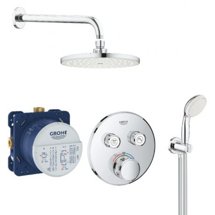 Плитка керамогранит Grohe Grohtherm Smartcontrol Душевой набор с New Tempesta Cosmopolitan 200 (3461400L) для пола