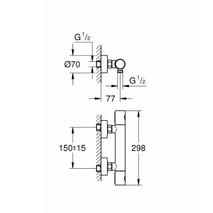 Grohe Grohtherm 1000 Cosmopolitan M Термостат для душа (34065AL2) Grohe Grohtherm 1000 Cosmopolitan M Термостат для душа (34065AL2)