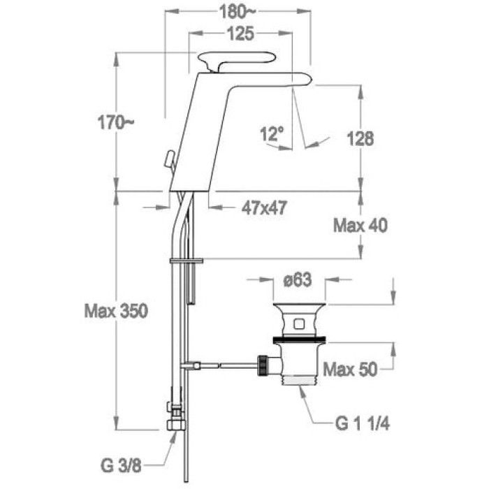 Смеситель для раковины Fir Dynamica 88 (88.1526.5.10.00)