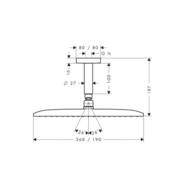 Верхний душ Hansgrohe Raindance E 360 Air 1jet 27381000