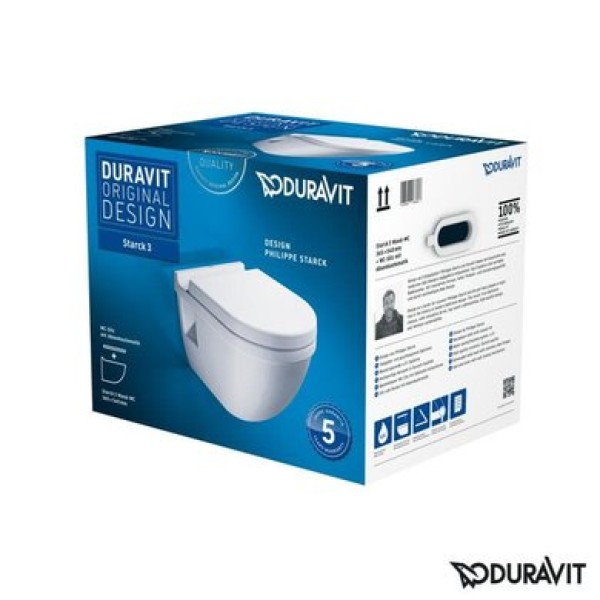 Плитка керамогранит Унитаз подвесной Duravit Starck 3 42000900A1 с крышкой Soft Close для пола