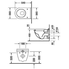 Плитка керамогранит Унитаз подвесной Duravit Starck 3 42000900A1 с крышкой Soft Close для пола