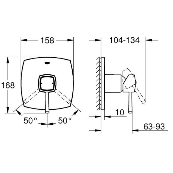 Grohe Grandera Смеситель однорычажный на 1 выход (24067000)