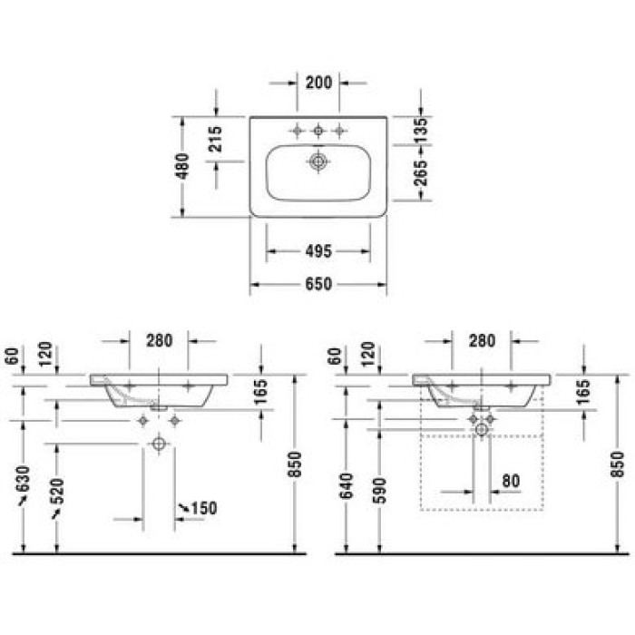 Плитка керамогранит Керамическая раковина 65 см Duravit DuraStyle 2320650000 для пола Плитка керамогранит Керамическая раковина 65 см Duravit DuraStyle 2320650000 для пола