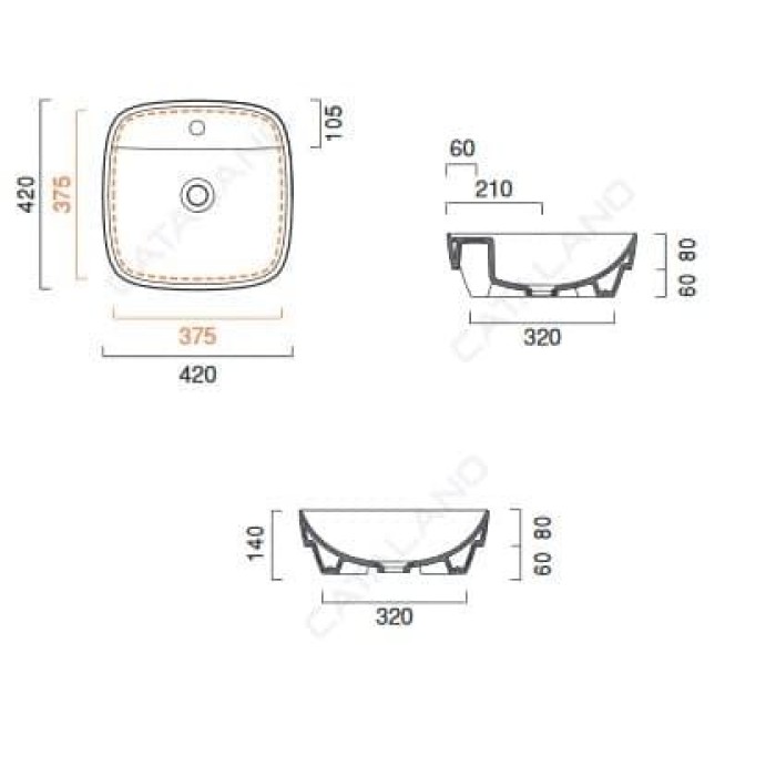 Керамическая раковина 42 см Catalano Green Lux