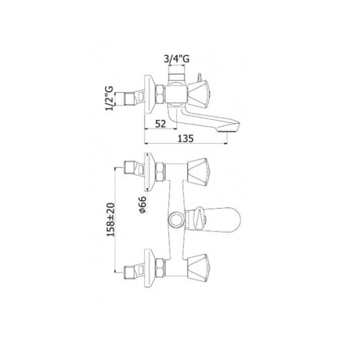 Смеситель для ванны Paffoni Etoile (ET029CR)