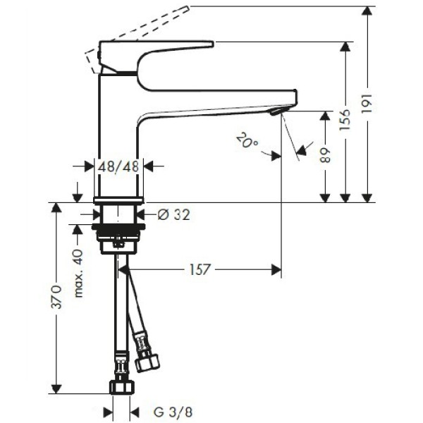 Смеситель для раковины Hansgrohe Metropol 100 74502000