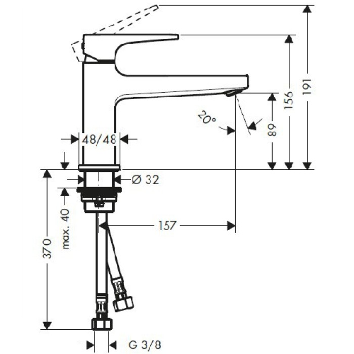 Смеситель для раковины Hansgrohe Metropol 100 74502000