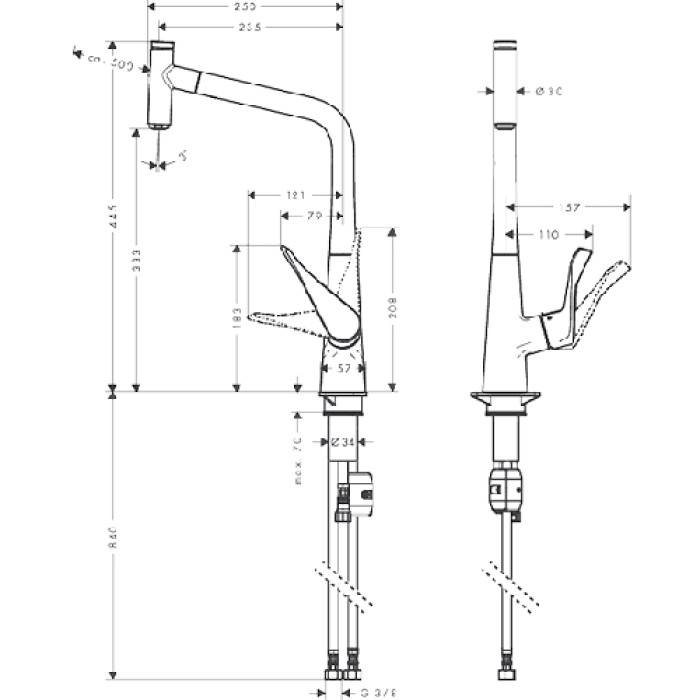Смеситель для кухни Hansgrohe Metris Select 320 14884800 Смеситель для кухни Hansgrohe Metris Select 320 14884800