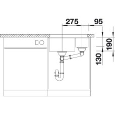 Мойка для кухни Blanco Subline 340/160-U (чаша слева) белый  523552